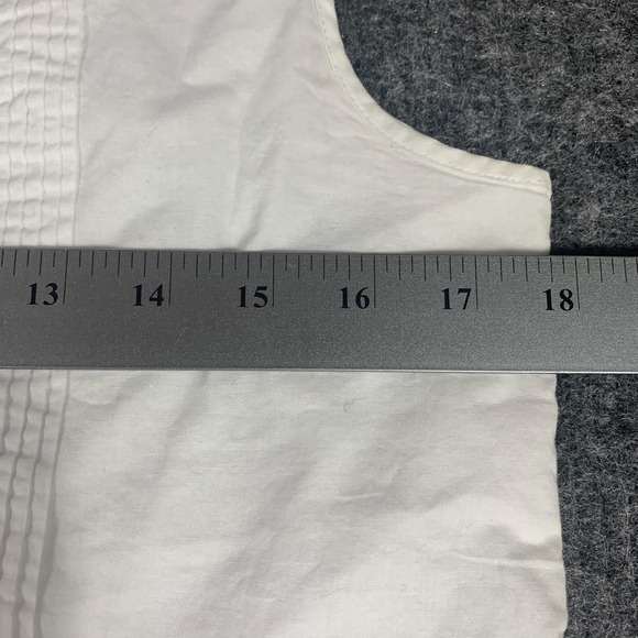 Talbots Blouse Womens 8 White Cotton Sleeveless Eyelet Embroidered Lined Top - Picture 11 of 12